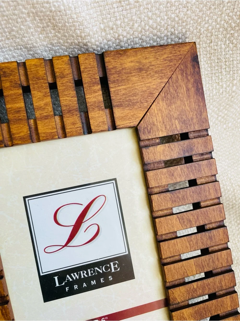 Lawrence Frames Brown Wood Modernist Slatted Picture Frame Fits 4x6